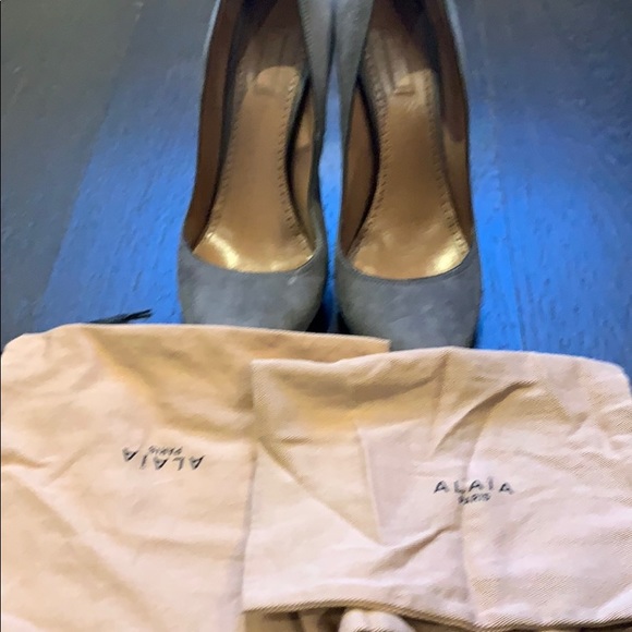 Grey Suede Alaia Heels - Picture 5 of 5